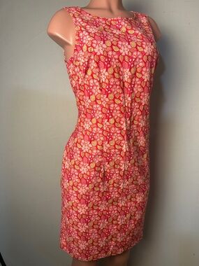 VTG Expressions Women’s Pink Floral Dress Sleeveless 100%Cotton Size: Large